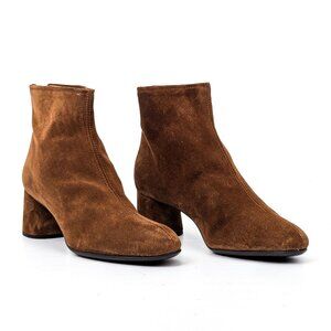 AGL Women Veta Brown Suede Dress Office Back Zip Ankle Boots 7US EUR 37.5